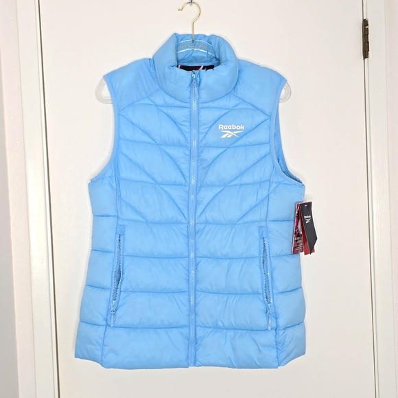 Reebok puffer vest  baby blue size l new - Picture 2 of 9